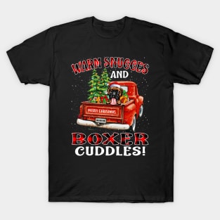 Warm Snuggles And Boxer Cuddles Ugly Christmas Sweater T-Shirt